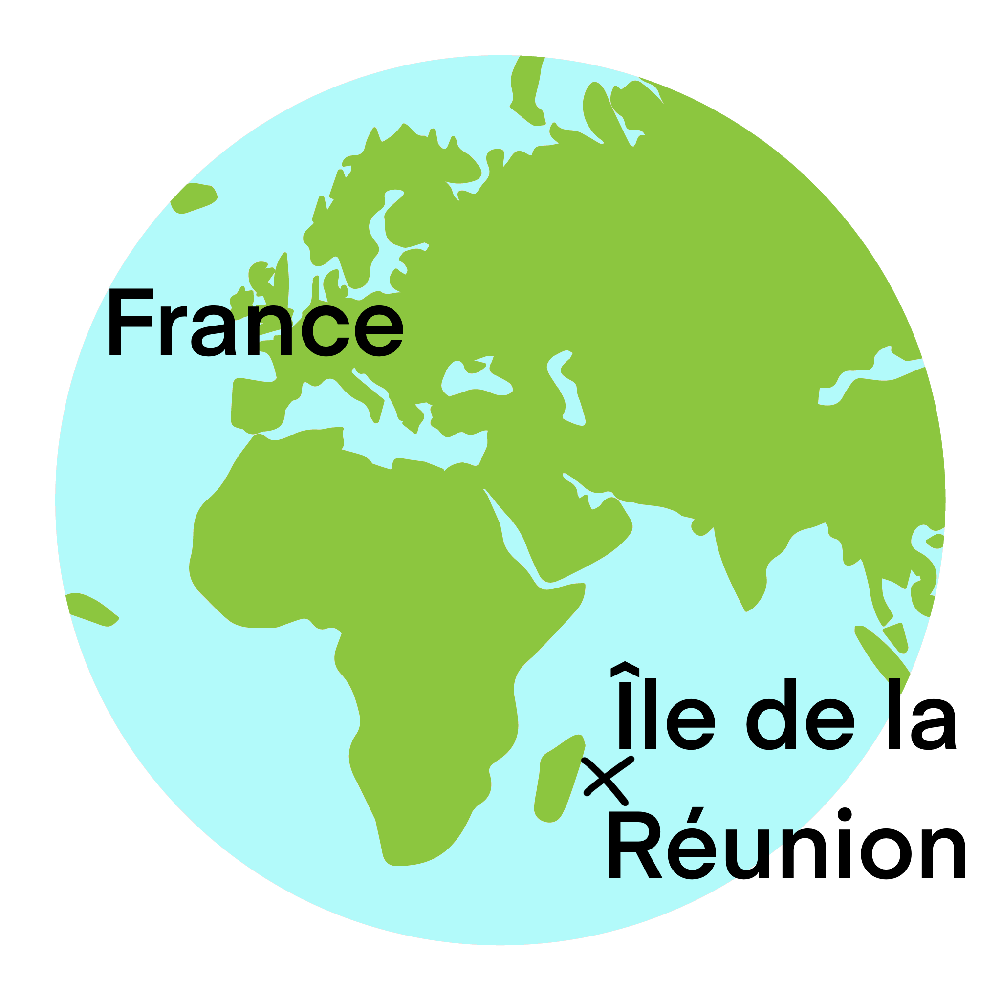 Carte avec l'emplacement de l'Ile de la réunion